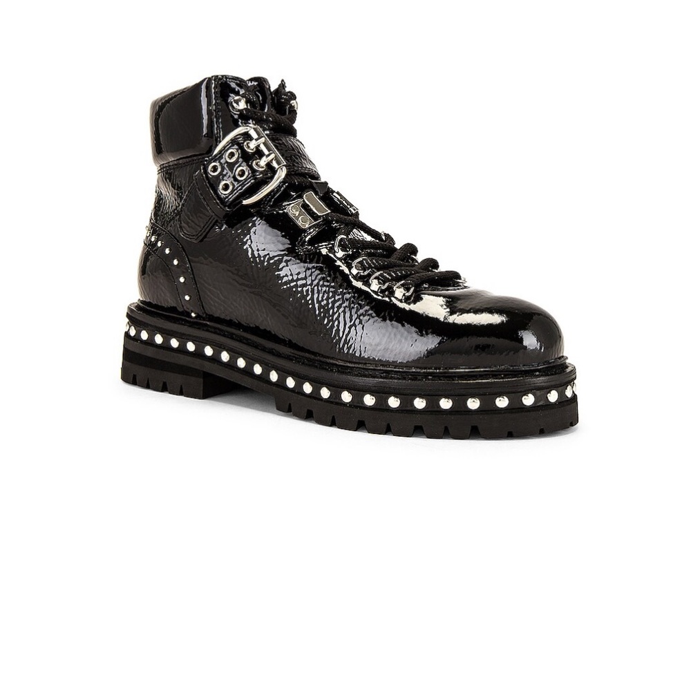 Lola Cruz Patent Moto boot